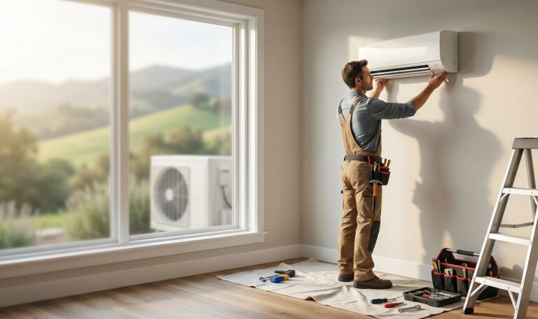 Ductless AC installation in Petaluma, CA