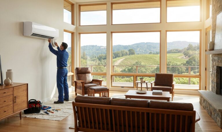 Ductless mini-split installation in Sonoma County