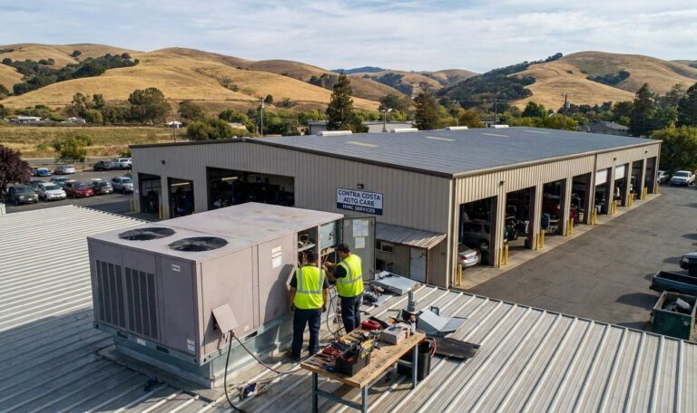 Commercial HVAC for an auto repair shop in Contra Costa County