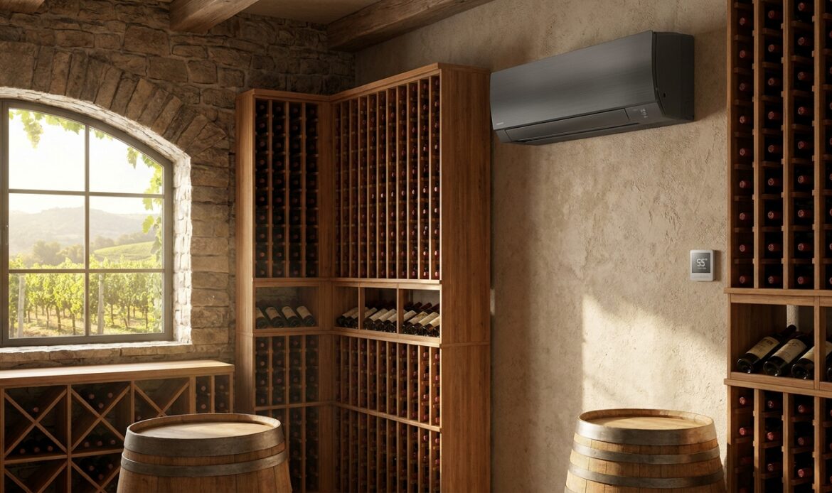 Ductless mini-split for a wine cellar in Napa Valley