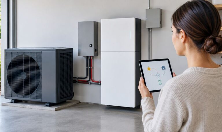 How to connect a heat pump to a home battery backup system